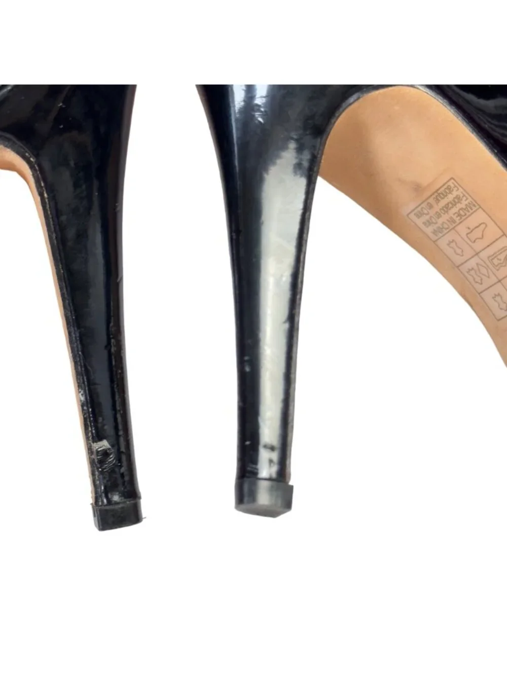 WHITE HOUSE BLACK MARKET Raegan Womens Shoes Black Patent Leather Suede Heels Si